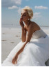 Sweetheart Neck Beaded White Tulle Sparkly Wedding Dress